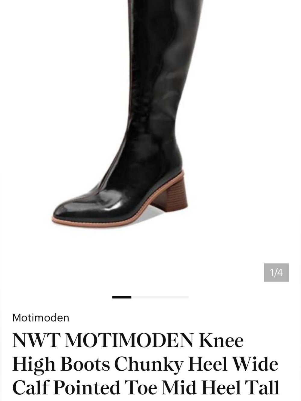Black Over-the-Knee Chunky Heel Boots